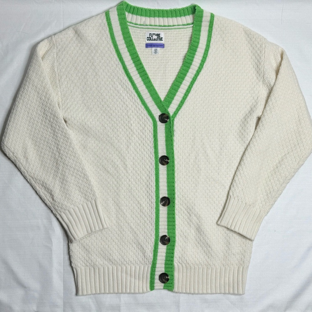 Future Collective Kahlana Barfield Ivory Women’s XXS Cardigan Sweater - Picture 3 of 13